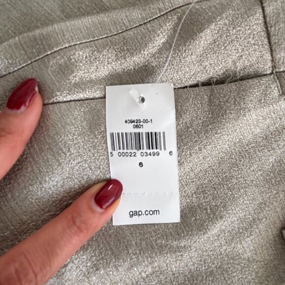 Gap Women Shiny Beige Trousers - Size 6 - New With Tags - Picture 6 of 8